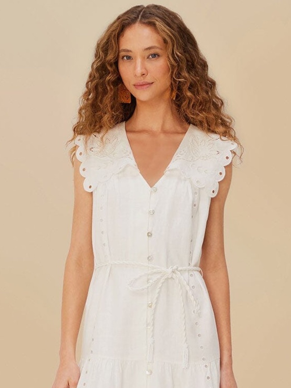 Farm Rio: OFF WHITE SLEEVELESS MAXI DRESS - Picture 7 of 10